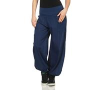 Malito Cloth Trousers Bloomers Aladdin Baggy Knickerbockers Sweatpants 17633 Women One Size (fits from Size 6 to 14, Dark Blue)