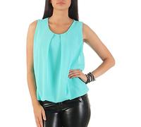 Malito Elegant Light Blouse Sleeveless Summer 6879 Women One Size (Turquoise)