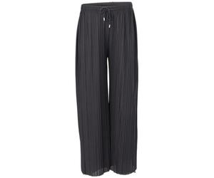 malito more than fashion Women's Pleated Trousers - Loose Soft Flowing Chiffon Trousers - Long Summer Trousers - Trendy Marlene Trousers 883, black, S-M