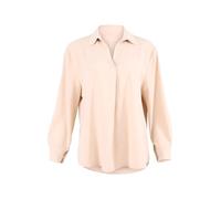 malito more than fashion Women's Slip-On Blouse - Classic Long Sleeve Blouse V-Neck - Elegant Basic Shirt Blouse Plain - Oversize Blouse Shirt Office & Everyday 2300 (One Size S-XL), beige, 10-16
