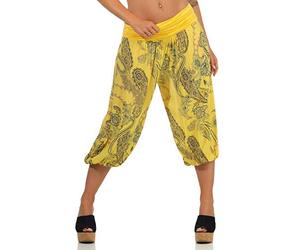 Malito Women Aladdin Shorts Pant Harem Yoga 7186 (Yellow)