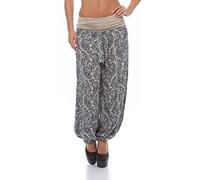 Malito Women Harem Pants with Orient Print Boyfriend Pants Aladdin Baggy Yoga 8580 (Beige)