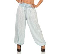 Malito Women Harem Pants with Orient Print Boyfriend Pants Aladdin Baggy Yoga 8580 (Light Blue)