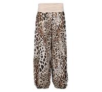 Malito - Women's Harem Trousers Leo Print - Airy Light Pump Trousers - Thin Summer Beach Trousers - Leisure Trousers Aladdin Trousers for Chilling 1484 (XS-XL), beige, 8-16