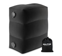 Maliton Airplane Footrest, Inflatable Foot Rest for Kids, Adjustable Height Travel Pillow On Airplanes, Cars, Office, Toddler Travel Essentials (Black, 1 Pack)