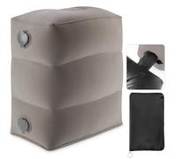 Maliton Airplane Footrest with Quick-Inflate Bag, Inflatable Foot Rest for Kids & Adults, 3-Level Adjustable Height Travel Pillow On Airplanes, Cars, Office, Portable Travel Essentials (Grey, 1Pack)