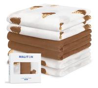 Maliton Muslin Cloths for Baby, 6 Pack 70x70CM Large Cotton Burp Cloths, Soft & Breathable Muslins Pack, Baby Essentials for Newborn - Donut, Ice Cream Prints