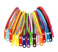 Maliweg 48-Pack Zipper Bracelets,Friendship Bracelets,Friendship Fidget Bracelets 7.5 Inches Sensory Toys Party Pack,Stress Relief Toys for Birthday Party Favors,Classroom Rewards