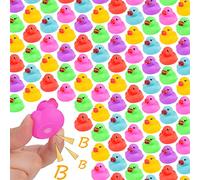 Maliweg 90-Pack Mini Ducks, Mini Colorful Rubber Duckies Bath Toy for Child, Small Ducks Bulk Float & Squeak Tiny Ducky Pool Toy, Multicolor (PUK-009)