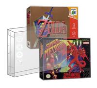 MALKO 20 Pack Video Game Protector Compatible with: SNES & N64 Game Box | Clear Plastic Sleeve Cover