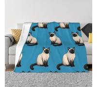Mall Siamese Cat Ultra-Soft Micro Fleece Throw Blanket, Soft, Lightweight, and Warm for Bed, Couch, Or Travel