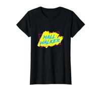 Mall Walker Workout Walking Retro Style Value Graphic T-Shirt, Women, Black, S