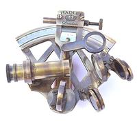 MALLA INC. Solid Brass Sextant Nautical Maritime Astrolabe Marine - Nautical Working Brass Sextant - Antiquated Brass Finish Sextant