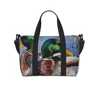 Mallard Duck 1 Printed Travel Bag Duffle Bag for Men Women, Large Water Resistant Gym Bag Weekend Holdall Bag with Shoulder Strap