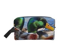 Mallard Duck 1 Prints Makeup Bags for Women Girls Large Capacity Zipper Cosmetic Bag Travel Toiletry Bag Organizer with Handle