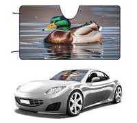 Mallard Duck Car Windshield Sun Shade - Reflector Sunshade Offers Ultimate Protection for Car Interior, Cool Reflective Sun Blocker Fits Small Sedans, Mini SUVs 55"x30"