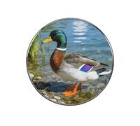 Mallard Duck Customizable Refrigerator Magnets, Strong Magnetic Fridge Stickers, Funny Round Decorative Fridge Magnets for Home Kitchen, Whiteboard, Locker, and Office