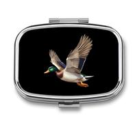 Mallard Duck Funny Square Pill Organizer Travel Pharmacy Box Portable Medicine Case with 2 Compartments