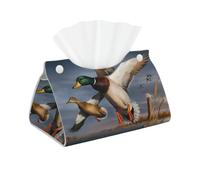 mallard duck High-grade Faux Leather Tissue Box Cover