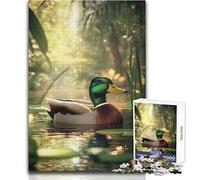 Mallard Duck in Pond Adult Jigsaw Puzzles1000 Pieces Fun Brain Training Learning Game Great Unique Surprise Present Size 38x26cm