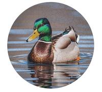 Mallard Duck Personalized Jigsaw Puzzles, 195Pcs Custom Wooden Jigsaw Puzzle Round Puzzle Gift Adult