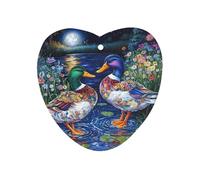 Mallard Duck Print Bird Car Air Freshener Hanging Aromatherapy Tablets Rearview Mirror Pendant Car Accessories