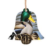 mallard duck -Print Handcrafted Wooden Christmas Ornaments - Double-Sided Printed Hanging Decor For Tree Home Gifts. 2PCS