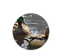 (mallard duck) Printed Paper Car Air Freshener Lavender Scented Hanging Odor Remover 10/40/100 Pcs for Vehicle Home Closet Wardrobe - Round Shape