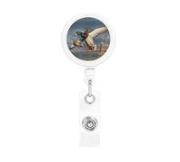 Mallard Duck Printed Retractable Badge Holder, Lightweight Plastic Badge Reel,for Nurse,Volunteer.