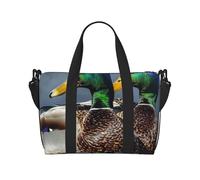 Mallard Duck Printed Travel Bag Duffle Bag for Men Women, Large Water Resistant Gym Bag Weekend Holdall Bag with Shoulder Strap