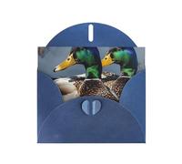 mallard duck Prints Pearl Paper Horizontal Festival Greeting Card for Birthday Cards and All Occasions, Blue