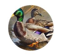 Mallard Duck Prints Round Mouse Pad 4 PCS,Non-Slip Rubber Base Mousepad Mouse Mat for Laptop Computer Office 7.9 x 7.9 Inch