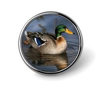 Mallard Duck Round Badge for Men Women, Durable & Stylish Lapel Pins, Lightweight Metal Badges for Shirts, Jackets, Hats