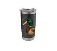 Mallard Duck Smoking A Cigarette Vintage Funny Duck Hunting Stainless Steel Insulated Tumbler