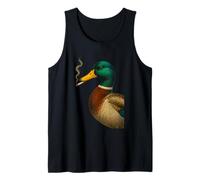Mallard Duck Smoking A Cigarette Vintage Funny Duck Hunting Tank Top