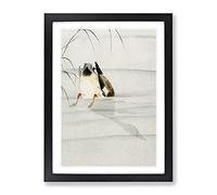 Mallard Duck Under Water By Ohara Koson Asian Japanese Framed Wall Art Print, Ready to Hang Picture for Living Room Bedroom Home Office Décor, Black A4 (34 x 25 cm)