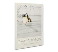 Mallard Duck Under Water By Ohara Koson Exhibition Museum Asian Japanese Canvas Wall Art Print Ready to Hang, Framed Picture for Living Room Bedroom Home Office Décor, 20x14 Inch (50x35 cm)