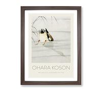 Mallard Duck Under Water By Ohara Koson Exhibition Museum Asian Japanese Framed Wall Art Print, Ready to Hang Picture for Living Room Bedroom Home Office Décor, Walnut A2 (64 x 46 cm)