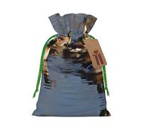 Mallard Ducks Christmas Drawstring Sack Gift Bag, Lightweight And Cute In Design