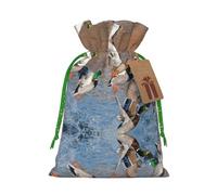 Mallard Ducks Christmas Drawstring Sack Gift Bag, Lightweight And Cute In Design