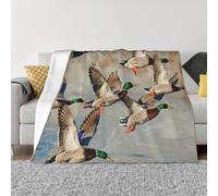 Mallard Ducks Flannel Fleece Blanket,Couch, Bed Blankets Full Size, Soft Cozy Blankets Queen Size All Season Use 50"X40"