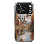 Mallard Ducks Flying Over The Water Glass Phone Case Protective Cover Compatible with iPhone 17/17 Air/17 Pro/17 Pro Max