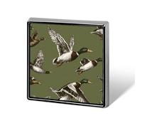 Mallard Ducks Flying Pattern Cute Button Pins Square Badge Cool Personalised Pattern Brooches for Bag Hat