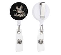 Mallard Ducks Hunting Cute Badge Holder Retractable Clip ID Card Name Tag Badge Reels for Work