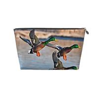 Mallard Ducks Leather Travel Wash Bag, A Fashionable and Practical Makeup Organizer