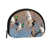 Mallard Ducks Mini Zipper Coin Purse, Small Travel Organizer with All-Over Print, Durable Polyester Fabric, Compact Pouch for Coins,Keys