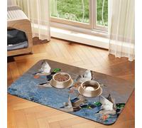 Mallard Ducks print Cats Pet Bowl Placemat Pet Feeding Mats for Dogs, Non-Slip PU Leather Tablecloth for Pets