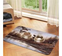 Mallard Ducks print PU Leather Feeding Mat for Dogs Cats Pet Food Mat Absorbent Non-Slip Rubber Bottom