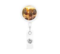 Mallard Ducks Print Retractable Badge Holder, Cute Nursing Badge Reel, Badge Clip Id Card Holders