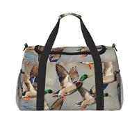 Mallard Ducks Print Travel Tote Bag 50 x 33 x 26 Folding with Should Strap & Dual Handles for Weekend Trips, Gym, Business Travel & Airport Carry-On